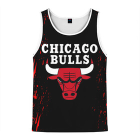 Мужская майка 3D с принтом CHICAGO BULLS в городе Новоалтайск, 100% полиэстер | круглая горловина, приталенный силуэт, длина до линии бедра. Пройма и горловина окантованы тонкой бейкой | Тематика изображения на принте: bulls | chicago | chicago bulls | nba | red bulls | usa | америка | быки | нба | сша | чикаго буллс