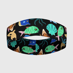 Повязка на голову 3D с принтом Summer в городе Новоалтайск,  |  | color | design | fashion | fish | paint | shell | squid | summer | vanguard | авангард | дизайн | кальмар | краска | лето | мода | ракушка | рыба | цвет
