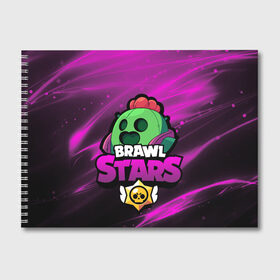 Альбом для рисования с принтом СПАЙК BRAWL STARS в городе Новоалтайск, 100% бумага
 | матовая бумага, плотность 200 мг. | Тематика изображения на принте: brawl stars spike | spike | бравл старс спайк | бравлер | кактус | спайк | спайк brawl stars