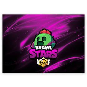 Поздравительная открытка с принтом СПАЙК BRAWL STARS в городе Новоалтайск, 100% бумага | плотность бумаги 280 г/м2, матовая, на обратной стороне линовка и место для марки
 | Тематика изображения на принте: brawl stars spike | spike | бравл старс спайк | бравлер | кактус | спайк | спайк brawl stars