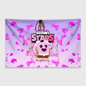 Флаг-баннер с принтом Sakura Spike Brawl Stars в городе Новоалтайск, 100% полиэстер | размер 67 х 109 см, плотность ткани — 95 г/м2; по краям флага есть четыре люверса для крепления | brawl | brawl stars | sakura spike | spike | бравл | бравл кактус | бравл старс | кактус | сакура спайк | спайк | спайк бравл старс