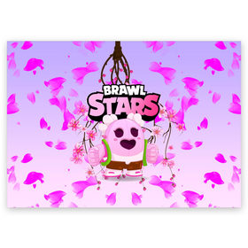 Поздравительная открытка с принтом Sakura Spike Brawl Stars в городе Новоалтайск, 100% бумага | плотность бумаги 280 г/м2, матовая, на обратной стороне линовка и место для марки
 | Тематика изображения на принте: brawl | brawl stars | sakura spike | spike | бравл | бравл кактус | бравл старс | кактус | сакура спайк | спайк | спайк бравл старс