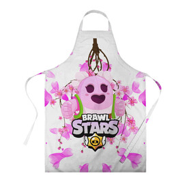 Фартук 3D с принтом Sakura Spike Brawl Stars в городе Новоалтайск, 100% полиэстер | общий размер — 65 х 85 см, ширина нагрудника — 26 см, горловина — 53 см, длина завязок — 54 см, общий обхват в поясе — 173 см. Принт на завязках и на горловине наносится с двух сторон, на основной части фартука — только с внешней стороны | brawl | brawl stars | sakura spike | spike | бравл | бравл кактус | бравл старс | кактус | сакура спайк | спайк | спайк бравл старс