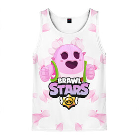 Мужская майка 3D с принтом Sakura Spike Brawl Stars в городе Новоалтайск, 100% полиэстер | круглая горловина, приталенный силуэт, длина до линии бедра. Пройма и горловина окантованы тонкой бейкой | brawl | brawl stars | sakura spike | spike | бравл | бравл кактус | бравл старс | кактус | сакура спайк | спайк | спайк бравл старс
