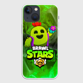 Чехол для iPhone 13 mini с принтом BRAWL STARS SPIKE в городе Новоалтайск,  |  | bibi | brawl stars | coach mike | crow | gale | leon | leon shark | max | mecha crow | mortis | mr.p | phoenix | sally leon | sandy | spike | sprout | tara | unicorn | virus 8 bit | werewolf | ворон | оборотень
