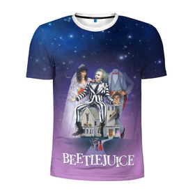 Мужская футболка 3D спортивная с принтом Beetlejuice в городе Новоалтайск, 100% полиэстер с улучшенными характеристиками | приталенный силуэт, круглая горловина, широкие плечи, сужается к линии бедра | beetlejuice | vdpartat | адам | барбара | битлджус | ужасы | черная комедия