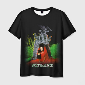 Мужская футболка 3D с принтом Beetlejuice в городе Новоалтайск, 100% полиэфир | прямой крой, круглый вырез горловины, длина до линии бедер | beetlejuice | vdpartat | битлджус | вайнона райдер | лидия