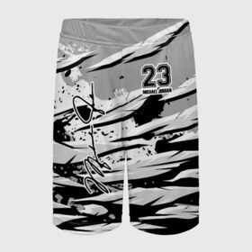 Детские спортивные шорты 3D с принтом Michael Jordan 23 в городе Новоалтайск,  100% полиэстер
 | пояс оформлен широкой мягкой резинкой, ткань тянется
 | Тематика изображения на принте: 23 | bulls | chicago | jeffrey | jordan | michael | mvp | space jam | майкл джордан | чикаго буллз