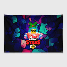 Флаг-баннер с принтом BRAWL STARS (NEW SPROUT) [12] в городе Новоалтайск, 100% полиэстер | размер 67 х 109 см, плотность ткани — 95 г/м2; по краям флага есть четыре люверса для крепления | 8 bit | android | brawl | brawl stars | clash | clash royale | game | leon | royale | sprout | stars | андроид | игра | кольт | леон | мобильные игры | спраут