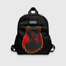 Детский рюкзак 3D с принтом Wolf Logo в городе Новоалтайск, 100% полиэстер | лямки с регулируемой длиной, сверху петелька, чтобы рюкзак можно было повесить на вешалку. Основное отделение закрывается на молнию, как и внешний карман. Внутри дополнительный карман. По бокам два дополнительных кармашка | animal | beast. | dog | logo | wolf | woof | волк | животные | зверь | лого | логотип | собака | хищник