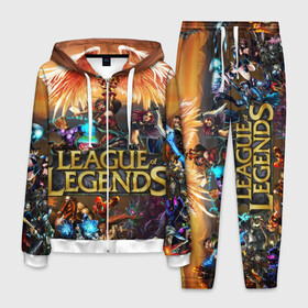 Мужской костюм 3D с принтом League of Legends в городе Новоалтайск, 100% полиэстер | Манжеты и пояс оформлены тканевой резинкой, двухслойный капюшон со шнурком для регулировки, карманы спереди | art | dota | dota 2 | fan | game | hero | league | league of legends | legends | lol | moba | mobile legend | riot game | герои | детские | дота | женские | игра | моба | мужские