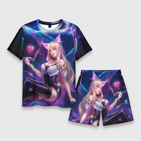 Мужской костюм с шортами 3D с принтом KDA League of legends в городе Новоалтайск,  |  | art | dota | dota 2 | fan | game | hero | league | league of legends | legends | lol | moba | mobile legend | riot game | герои | детские | дота | женские | игра | моба | мужские