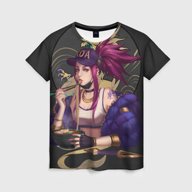Женская футболка 3D с принтом League of legends KDA в городе Новоалтайск, 100% полиэфир ( синтетическое хлопкоподобное полотно) | прямой крой, круглый вырез горловины, длина до линии бедер | art | dota | dota 2 | fan | game | hero | league | league of legends | legends | lol | moba | mobile legend | riot game | герои | детские | дота | женские | игра | моба | мужские