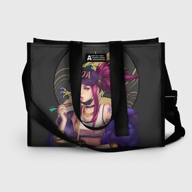Сумка-шоппер 3D с принтом League of legends KDA в городе Новоалтайск, 100% полиэстер | застегивается на металлическую кнопку; внутренний карман застегивается на молнию. Стенки укреплены специальным мягким материалом, чтобы защитить содержимое от несильных ударов
 | art | dota | dota 2 | fan | game | hero | league | league of legends | legends | lol | moba | mobile legend | riot game | герои | детские | дота | женские | игра | моба | мужские