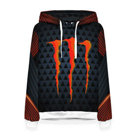 Женская толстовка 3D с принтом MONSTER ENERGY (Z) в городе Новоалтайск, 100% полиэстер  | двухслойный капюшон со шнурком для регулировки, мягкие манжеты на рукавах и по низу толстовки, спереди карман-кенгуру с мягким внутренним слоем. | black monster | bmx | claw | cybersport | energy | monster | monster energy | moto | motocross | race | sport | киберспорт | когти | монстер энерджи | монстр | мото | мотокросс | ралли | скейтбординг | спорт | то | энергия