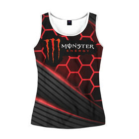 Женская майка 3D с принтом MONSTER ENERGY (Z) в городе Новоалтайск, 100% полиэстер | круглая горловина, прямой силуэт, длина до линии бедра | black monster | bmx | claw | cybersport | energy | monster | monster energy | moto | motocross | race | sport | киберспорт | когти | монстер энерджи | монстр | мото | мотокросс | ралли | скейтбординг | спорт | то | энергия
