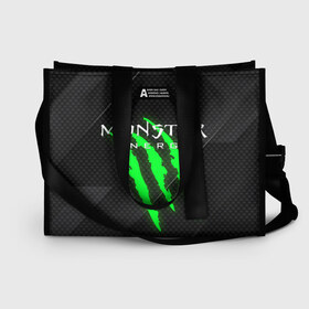 Сумка-шоппер 3D с принтом MONSTER ENERGY (Z) в городе Новоалтайск, 100% полиэстер | застегивается на металлическую кнопку; внутренний карман застегивается на молнию. Стенки укреплены специальным мягким материалом, чтобы защитить содержимое от несильных ударов
 | black monster | bmx | claw | cybersport | energy | monster | monster energy | moto | motocross | race | sport | киберспорт | когти | монстер энерджи | монстр | мото | мотокросс | ралли | скейтбординг | спорт | то | энергия