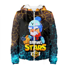 Женская куртка 3D с принтом BRAWL STARS GALE. в городе Новоалтайск, ткань верха — 100% полиэстер, подклад — флис | прямой крой, подол и капюшон оформлены резинкой с фиксаторами, два кармана без застежек по бокам, один большой потайной карман на груди. Карман на груди застегивается на липучку | 8 bit | brawl stars | crow | gale | leon | leon shark | max | mecha | mecha crow | mr.p | sally leon | shark | tara | virus 8 bit | werewolf leon | акула | берли | бравл старс | ворон | макс | оборотень