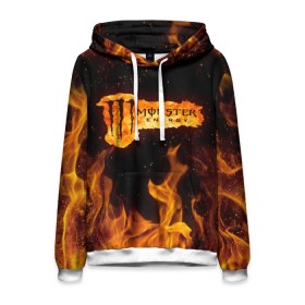 Мужская толстовка 3D с принтом FIRE MONSTER ENERGY (Z) в городе Новоалтайск, 100% полиэстер | двухслойный капюшон со шнурком для регулировки, мягкие манжеты на рукавах и по низу толстовки, спереди карман-кенгуру с мягким внутренним слоем. | Тематика изображения на принте: black monster | bmx | claw | energy | fire | monster | monster energy | moto | motocross | race | sport | киберспорт | когти | монстер энерджи | монстр | мото | мотокросс | огонь | ралли | скейтбординг | спорт | энергия