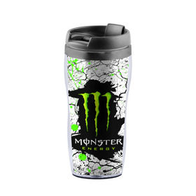 Термокружка-непроливайка с принтом MONSTER ENERGY (Z) в городе Новоалтайск, внутренняя часть — пищевой пластик, наружная часть — прозрачный пластик, между ними — полиграфическая вставка с рисунком | объем — 350 мл, герметичная крышка | black monster | bmx | claw | cybersport | energy | monster | monster energy | moto | motocross | race | sport | киберспорт | когти | монстер энерджи | монстр | мото | мотокросс | ралли | скейтбординг | спорт | то | энергия