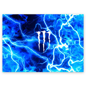 Поздравительная открытка с принтом MONSTER ENERGY в городе Новоалтайск, 100% бумага | плотность бумаги 280 г/м2, матовая, на обратной стороне линовка и место для марки
 | Тематика изображения на принте: energy | honda | mercedes | monster energy | porsche | racing | sport | toyota | автомобил | автомобильные | марка | машины | митсубиси | монстр | монстр энерджи | порше | спорт | тесла | тойота | хонда