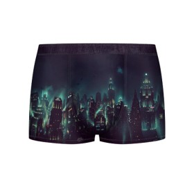 Мужские трусы 3D с принтом Bioshock Rapture в городе Новоалтайск, 50% хлопок, 50% полиэстер | классическая посадка, на поясе мягкая тканевая резинка | bioshock | bioshok | rapture | биошок | восторг | город | город восторг | затопленный | затопленный город | ночной город | подводный город | подводный мир | рапчер