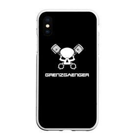 Чехол для iPhone XS Max матовый с принтом Grenzgaenger в городе Новоалтайск, Силикон | Область печати: задняя сторона чехла, без боковых панелей | grenzgaenger | авто | байк | байкер | гонки | гонщик | двигатель | механик | мото | поршень | череп