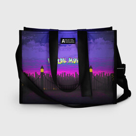 Сумка-шоппер 3D с принтом HOTLINE MIAMI2 в городе Новоалтайск, 100% полиэстер | застегивается на металлическую кнопку; внутренний карман застегивается на молнию. Стенки укреплены специальным мягким материалом, чтобы защитить содержимое от несильных ударов
 | abstraction games | dennaton games | devolver digital | game | hotline miami | hotline miami 2: wrong number | retrowave | synthwave | мотель | мотель майами