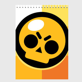 Скетчбук с принтом BRAWL STARS в городе Новоалтайск, 100% бумага
 | 48 листов, плотность листов — 100 г/м2, плотность картонной обложки — 250 г/м2. Листы скреплены сверху удобной пружинной спиралью | brawl stars | бравл старс | бравлер | лого | логотип бравл старс