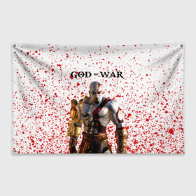 Флаг-баннер с принтом GOD OF WAR в городе Новоалтайск, 100% полиэстер | размер 67 х 109 см, плотность ткани — 95 г/м2; по краям флага есть четыре люверса для крепления | ascension | betrayal | chains of olympus | cratos | ghost of sparta | god of war | hack and slash | kratos | бог войны | кратос