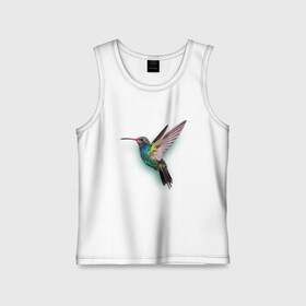 Детская майка хлопок с принтом Колибри в городе Новоалтайск,  |  | арт | животные | картинка | птица колибри | птица нектарница | рисунок