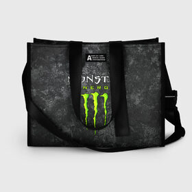 Сумка-шоппер 3D с принтом MONSTER ENERGY в городе Новоалтайск, 100% полиэстер | застегивается на металлическую кнопку; внутренний карман застегивается на молнию. Стенки укреплены специальным мягким материалом, чтобы защитить содержимое от несильных ударов
 | black monster | bmx | claw | cybersport | energy | monster | monster energy | moto | motocross | race | sport | киберспорт | когти | монстер энерджи | монстр | мото | мотокросс | ралли | скейтбординг | спорт | энергия