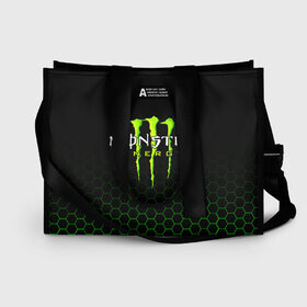 Сумка-шоппер 3D с принтом MONSTER ENERGY в городе Новоалтайск, 100% полиэстер | застегивается на металлическую кнопку; внутренний карман застегивается на молнию. Стенки укреплены специальным мягким материалом, чтобы защитить содержимое от несильных ударов
 | black monster | bmx | claw | cybersport | energy | monster | monster energy | moto | motocross | race | sport | киберспорт | когти | монстер энерджи | монстр | мото | мотокросс | ралли | скейтбординг | спорт | энергия