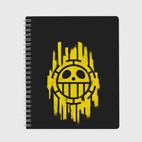 Тетрадь с принтом Skull One Piece в городе Новоалтайск, 100% бумага | 48 листов, плотность листов — 60 г/м2, плотность картонной обложки — 250 г/м2. Листы скреплены сбоку удобной пружинной спиралью. Уголки страниц и обложки скругленные. Цвет линий — светло-серый
 | monkey d. luffy | nami | one piece | аниме | большой куш | луффи | манки де луффи | нами | пиратская | пираты | тони | череп | чоппер | шляпа
