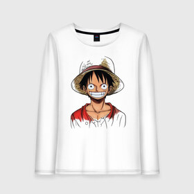 Женский лонгслив хлопок с принтом Манки в городе Новоалтайск, 100% хлопок |  | monkey d. luffy | nami | one piece | аниме | большой куш | луффи | манки де луффи | нами | пиратская | пираты | тони | череп | чоппер | шляпа