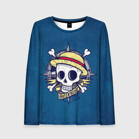 Женский лонгслив 3D с принтом Straw hat pirates в городе Новоалтайск, 100% полиэстер | длинные рукава, круглый вырез горловины, полуприлегающий силуэт | monkey d. luffy | nami | one piece | аниме | большой куш | луффи | манки де луффи | нами | пиратская | пираты | тони | череп | чоппер | шляпа