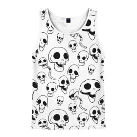 Мужская майка 3D с принтом Skulls pattern в городе Новоалтайск, 100% полиэстер | круглая горловина, приталенный силуэт, длина до линии бедра. Пройма и горловина окантованы тонкой бейкой | corpse bride | emily | scraps | tim burtons | vdgerir | victor van dort | wedding | wine of ages | zombie | свадебный букет | тим бертон | труп невесты