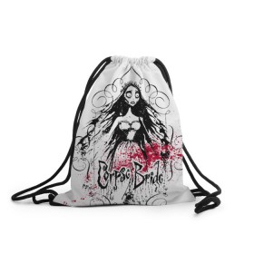 Рюкзак-мешок 3D с принтом Corpse Bride в городе Новоалтайск, 100% полиэстер | плотность ткани — 200 г/м2, размер — 35 х 45 см; лямки — толстые шнурки, застежка на шнуровке, без карманов и подкладки | corpse bride | emily | scraps | tim burtons | vdgerir | victor van dort | wedding | wine of ages | zombie | свадебный букет | тим бертон | труп невесты