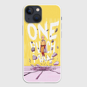 Чехол для iPhone 13 mini с принтом Взлет Сайтамы в городе Новоалтайск,  |  | one punch man | saitama | ванпанчмен | герои | люди | персонажи | сайтама