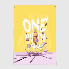 Постер с принтом One Punch Man в городе Новоалтайск, 100% бумага
 | бумага, плотность 150 мг. Матовая, но за счет высокого коэффициента гладкости имеет небольшой блеск и дает на свету блики, но в отличии от глянцевой бумаги не покрыта лаком | one punch man | saitama | ванпанчмен | герои | люди | персонажи | сайтама