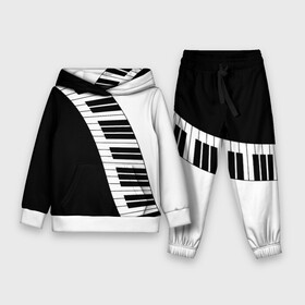 Детский костюм 3D (с толстовкой) с принтом Piano | Пианино в городе Новоалтайск,  |  | Тематика изображения на принте: black | piano | white | белая | белое | инструмент | клавиши | клавишы | музыка | музыкальный | музыкант | ноты | пиан | пианино | подарок | прикол | текстура | фортепиано | чб | черная | черно | черно белое