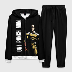 Мужской костюм 3D с принтом One Punch Man в городе Новоалтайск, 100% полиэстер | Манжеты и пояс оформлены тканевой резинкой, двухслойный капюшон со шнурком для регулировки, карманы спереди | one punch man | saitama | ванпанчмен | герои | люди | персонажи | сайтама