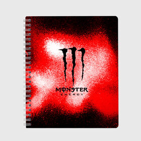 Тетрадь с принтом MONSTER ENERGY в городе Новоалтайск, 100% бумага | 48 листов, плотность листов — 60 г/м2, плотность картонной обложки — 250 г/м2. Листы скреплены сбоку удобной пружинной спиралью. Уголки страниц и обложки скругленные. Цвет линий — светло-серый
 | Тематика изображения на принте: energy | monster energy | монстр | монстр энерджи