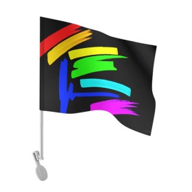 Флаг для автомобиля с принтом НЕОНОВЫЕ КРАСКИ в городе Новоалтайск, 100% полиэстер | Размер: 30*21 см | abstraction | geometry | optic | optical | pattern | visual | абстракция | геометрия | линии | оптические | оптический узор | полосы | психоделика | разводы | текстуры | узор | узоры | фрактал