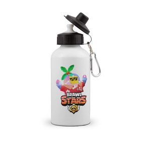 Бутылка спортивная с принтом BRAWL STARS TROPICAL SPROUT. в городе Новоалтайск, металл | емкость — 500 мл, в комплекте две пластиковые крышки и карабин для крепления | brawl stars | crow | gale | leon | leon shark | max | mr.p | sally leon | shark | sprout | tara | tropical sprout | virus 8 bit | werewolf leon | акула | берли | бравл старс | ворон | макс | оборотень
