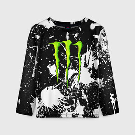 Детский лонгслив 3D с принтом MONSTER ENERGY в городе Новоалтайск, 100% полиэстер | длинные рукава, круглый вырез горловины, полуприлегающий силуэт
 | black monster | bmx | claw | cybersport | energy | monster | monster energy | moto | motocross | race | sport | киберспорт | когти | монстер энерджи | монстр | мото | мотокросс | ралли | скейтбординг | спорт | энергия