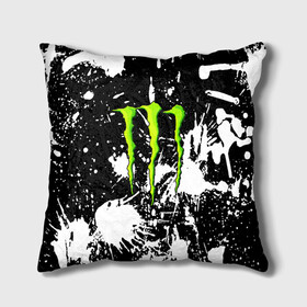 Подушка 3D с принтом MONSTER ENERGY в городе Новоалтайск, наволочка – 100% полиэстер, наполнитель – холлофайбер (легкий наполнитель, не вызывает аллергию). | состоит из подушки и наволочки. Наволочка на молнии, легко снимается для стирки | black monster | bmx | claw | cybersport | energy | monster | monster energy | moto | motocross | race | sport | киберспорт | когти | монстер энерджи | монстр | мото | мотокросс | ралли | скейтбординг | спорт | энергия