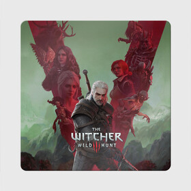 Магнит виниловый Квадрат с принтом The Witcher 5-летие в городе Новоалтайск, полимерный материал с магнитным слоем | размер 9*9 см, закругленные углы | Тематика изображения на принте: blood and wine | cd project red | games | geralt | hearts of stone | the witcher | wild hunt | ведьмак | геральт | дикая охота | игры | йеннифер | каменные сердца | кровь и вино | трисс | цири