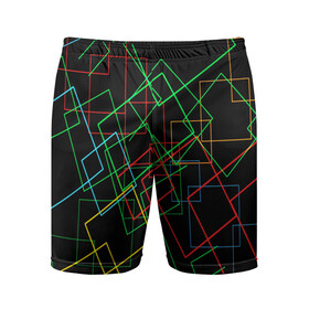 Мужские шорты спортивные с принтом BACKGROUND NEON в городе Новоалтайск,  |  | abstraction | geometry | optic | optical | pattern | visual | абстракция | геометрия | линии | оптические | оптический узор | полосы | психоделика | разводы | текстуры | узор | узоры | фрактал