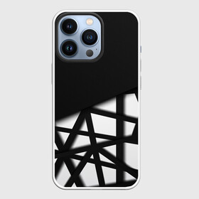 Чехол для iPhone 13 Pro с принтом BLACK GEOMETRY в городе Новоалтайск,  |  | Тематика изображения на принте: abstraction | geometry | optic | optical | pattern | visual | абстракция | геометрия | линии | оптические | оптический узор | полосы | психоделика | разводы | текстуры | узор | узоры | фрактал